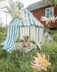 Green striped pavilion tent