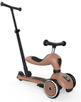 Trottinette évolutive bébé Highwaykick 1 Push and Go Mocha Scoot & Ride, repose-pieds amovibles