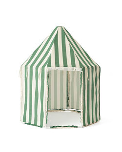 Green striped pavilion tent