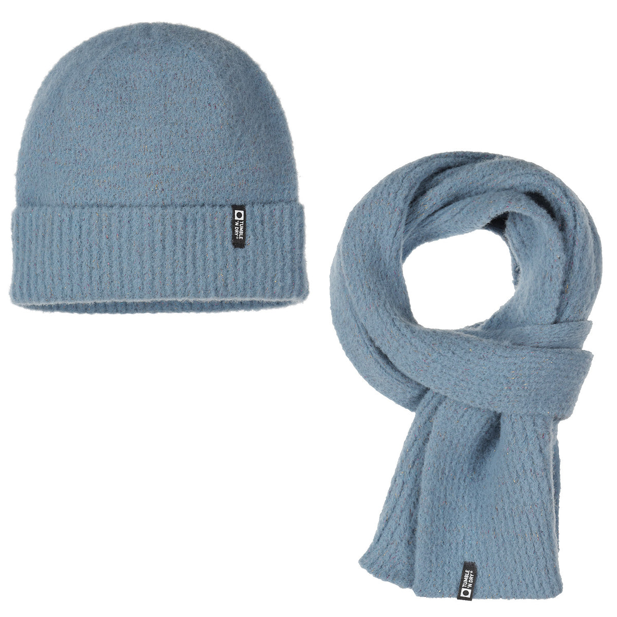 Beanie &amp; Scarf Girls Faded Denim