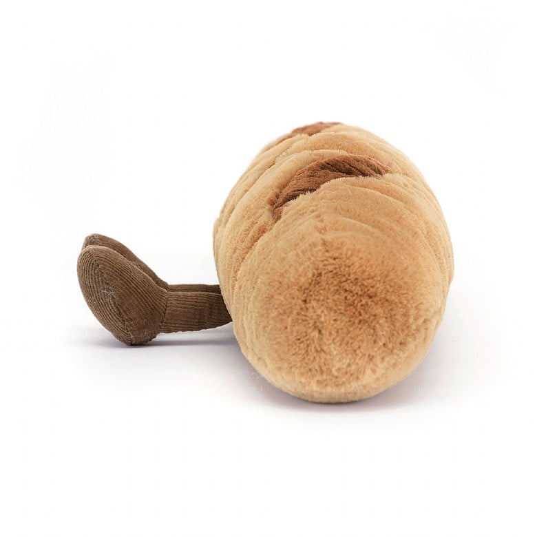 Peluche Amuseables Baguette Jellycat, de face, avec ses bottines