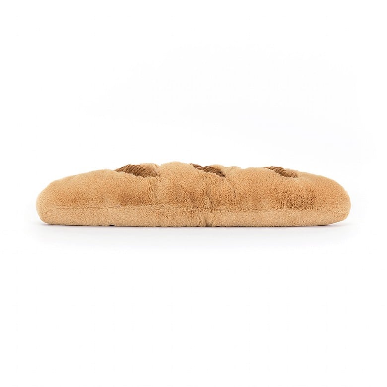 Peluche Amuseables Baguette Jellycat, de profil, entailles en cordon
