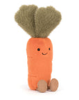 Peluche Amuseables Carrot Jellycat, de face, avec ses petits pieds
