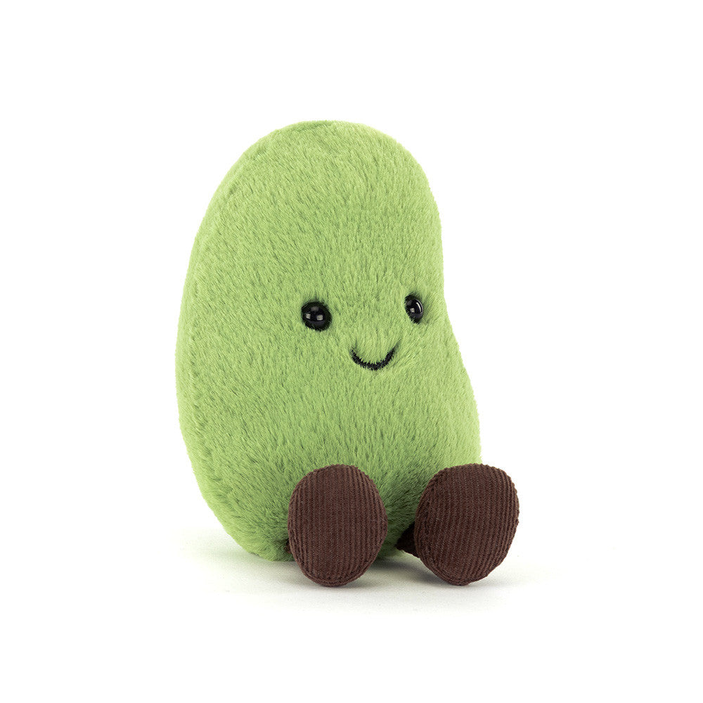 Peluche Amuseables Soyella Edamame Bean Jellycat, de face, vert vif
