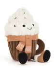 Peluche chocolat chaud Amuseables Scarffles Hot Chocolate Jellycat, chocolat