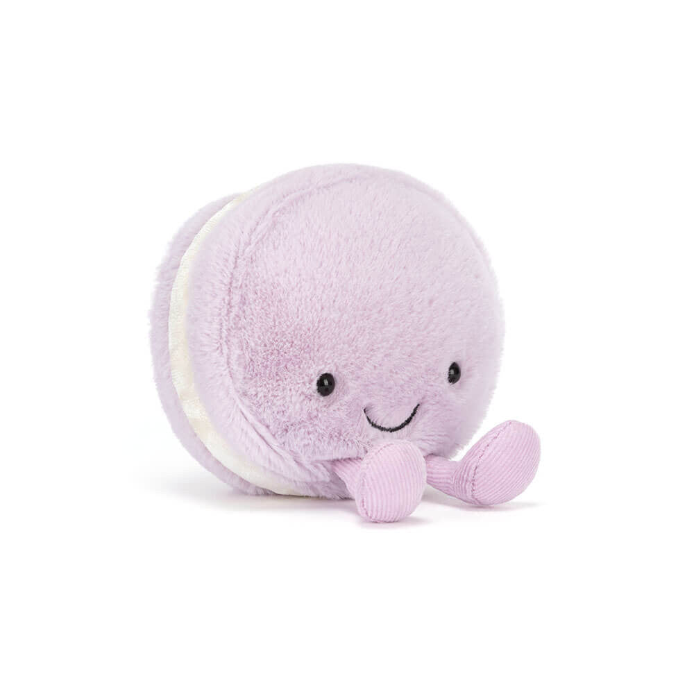 Peluche Amuseables May Macaron Lavender Jellycat, vue de trois quarts