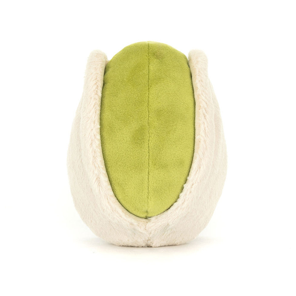 Peluche Amuseables Horatio Pistachio Jellycat, vue de dos, coque ouverte