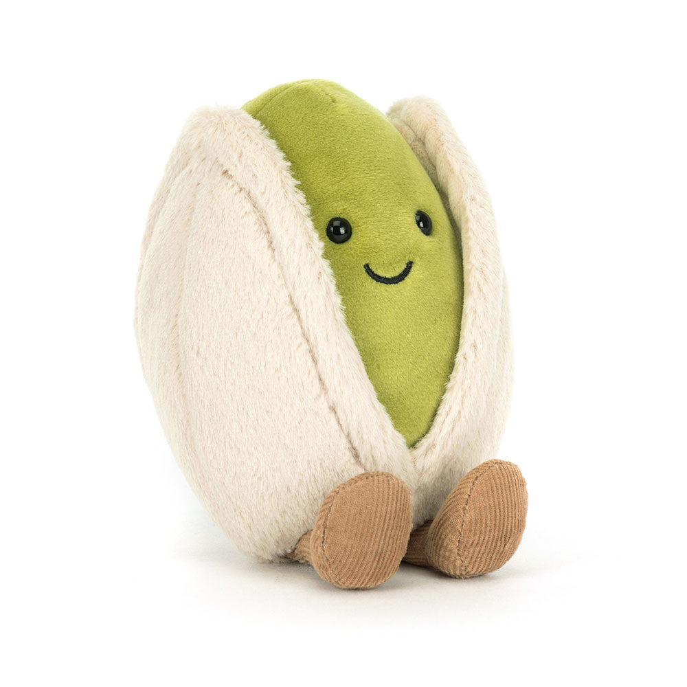 Peluche Amuseables Horatio Pistachio Jellycat, de face, avec ses bottines