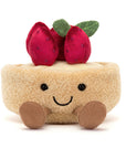 Peluche Amuseables Fleurette Tarte aux Fraises Jellycat, de face, de près