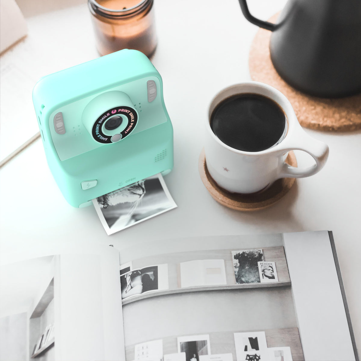 Appareil photo instantané turquoise pour enfant Pixiprint MOB, vue 6
