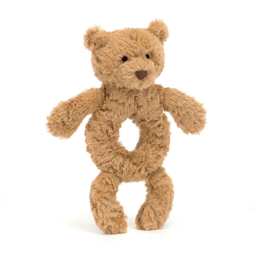 Hochet Bartholomew Bear Ring Rattle Jellycat, de face