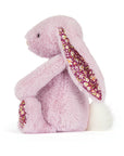 Peluche Thistlepop Blossom Luxe Bunny Original Jellycat, de profil, oreille florale