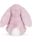 Peluche Thistlepop Blossom Luxe Bunny Original Jellycat, vue de dos, queue blanche