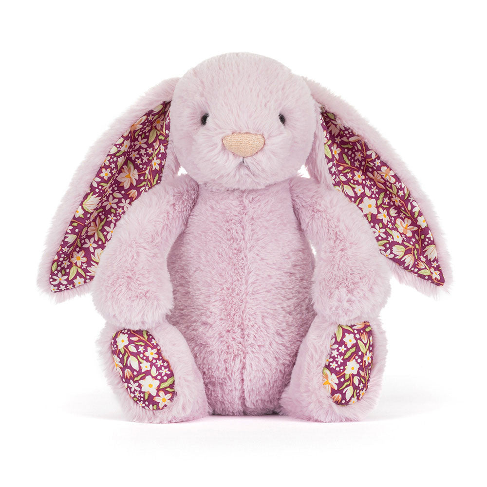 Peluche Thistlepop Blossom Luxe Bunny Original Jellycat, de face, oreilles fleuries