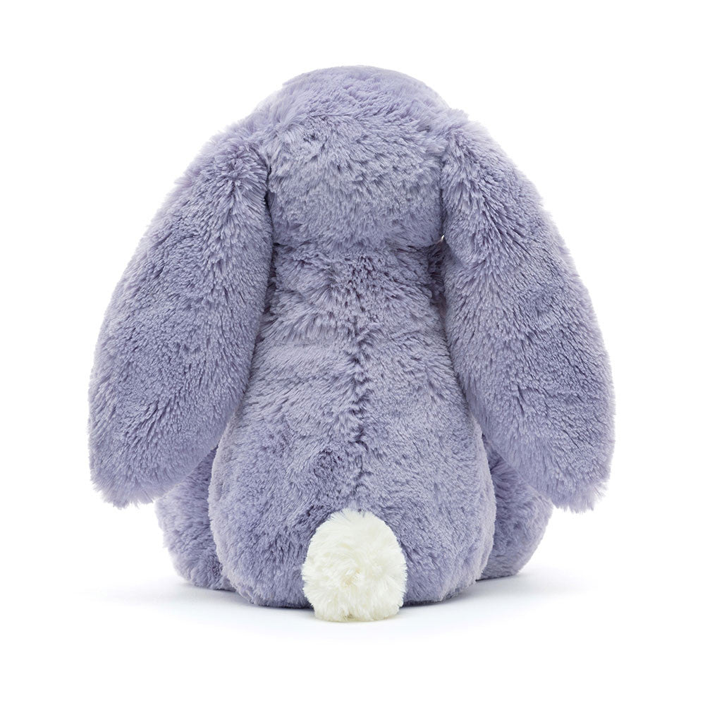 Peluche Bashful Viola Bunny Original Jellycat, vue de dos, queue blanche