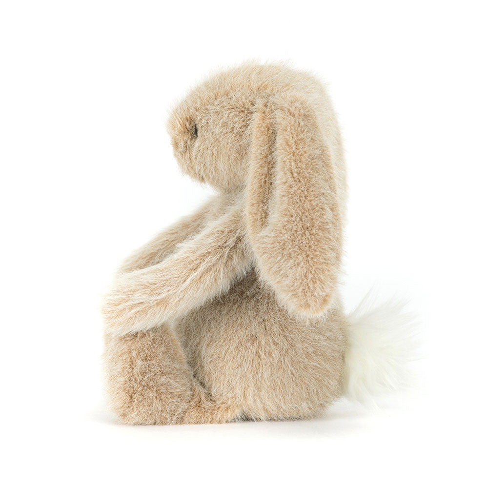 Peluche Oat Flufflet Bunny Jellycat, de profil, aux oreilles tombantes