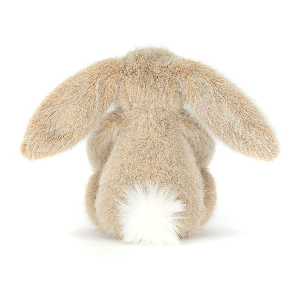 Peluche Oat Flufflet Bunny Jellycat, vue de dos, avec la queue blanche