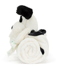 Doudou chiot Bashful noir et crème