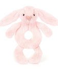Hochet anneau lapin rose Bashful
