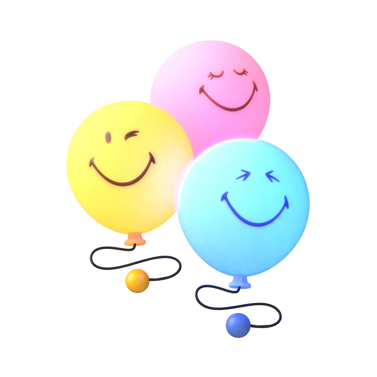 Veilleuse enfant Bubbly Light Smiley World jaune MOB, batterie rechargeable USB-C