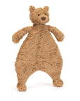 Doudou Bartholomew Bear Comforter Jellycat, de face, à plat