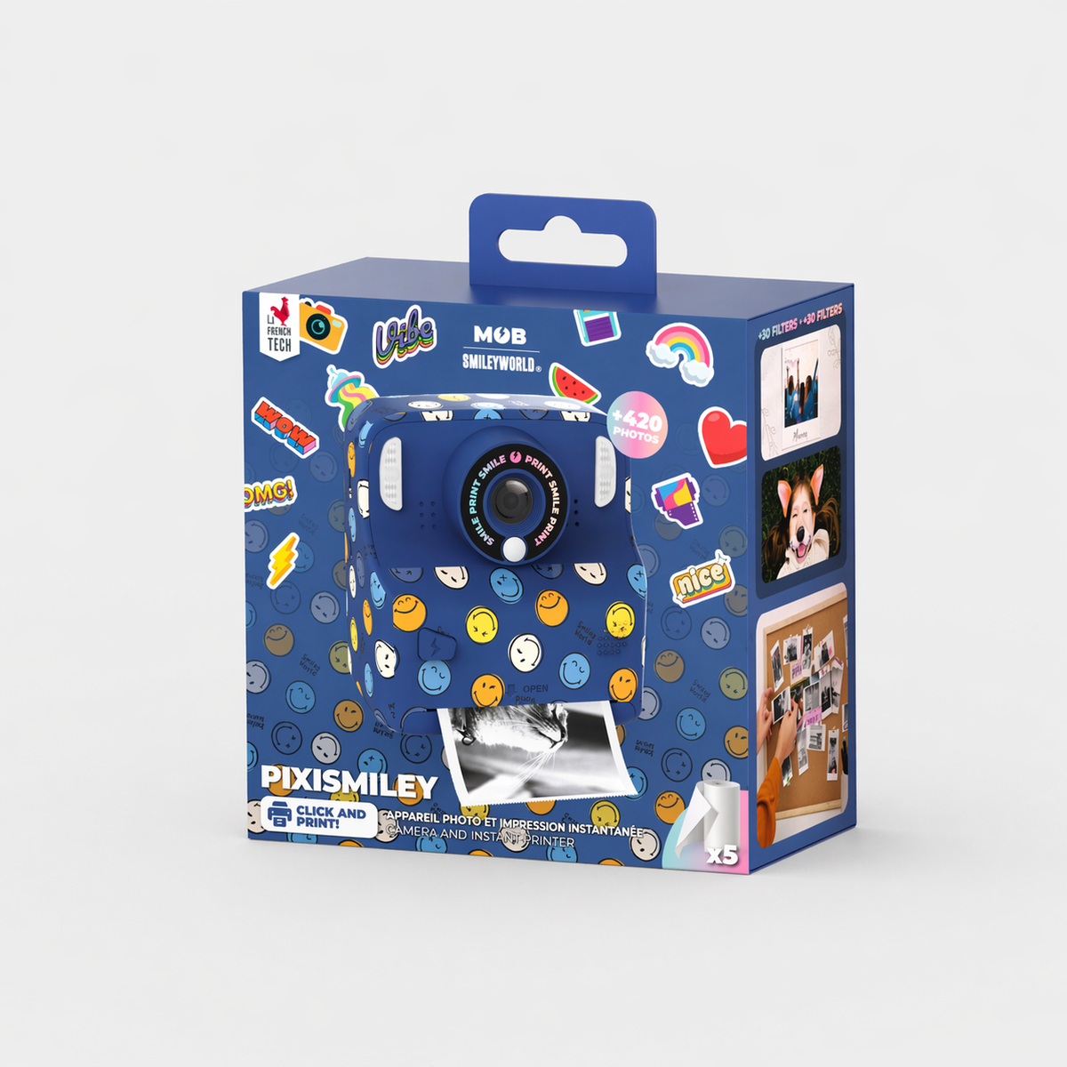 Appareil photo instantané bleu pour enfant Pixismiley Smiley World MOB, vue 9