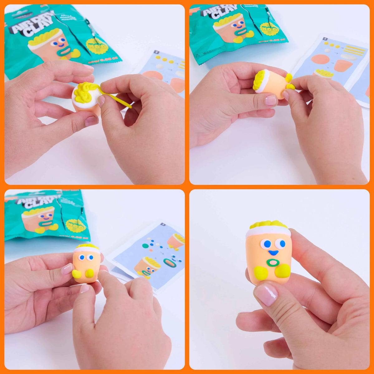 Mini kit pâte auto-durcissante Noo ramen OMY pour enfant, détail du contenu