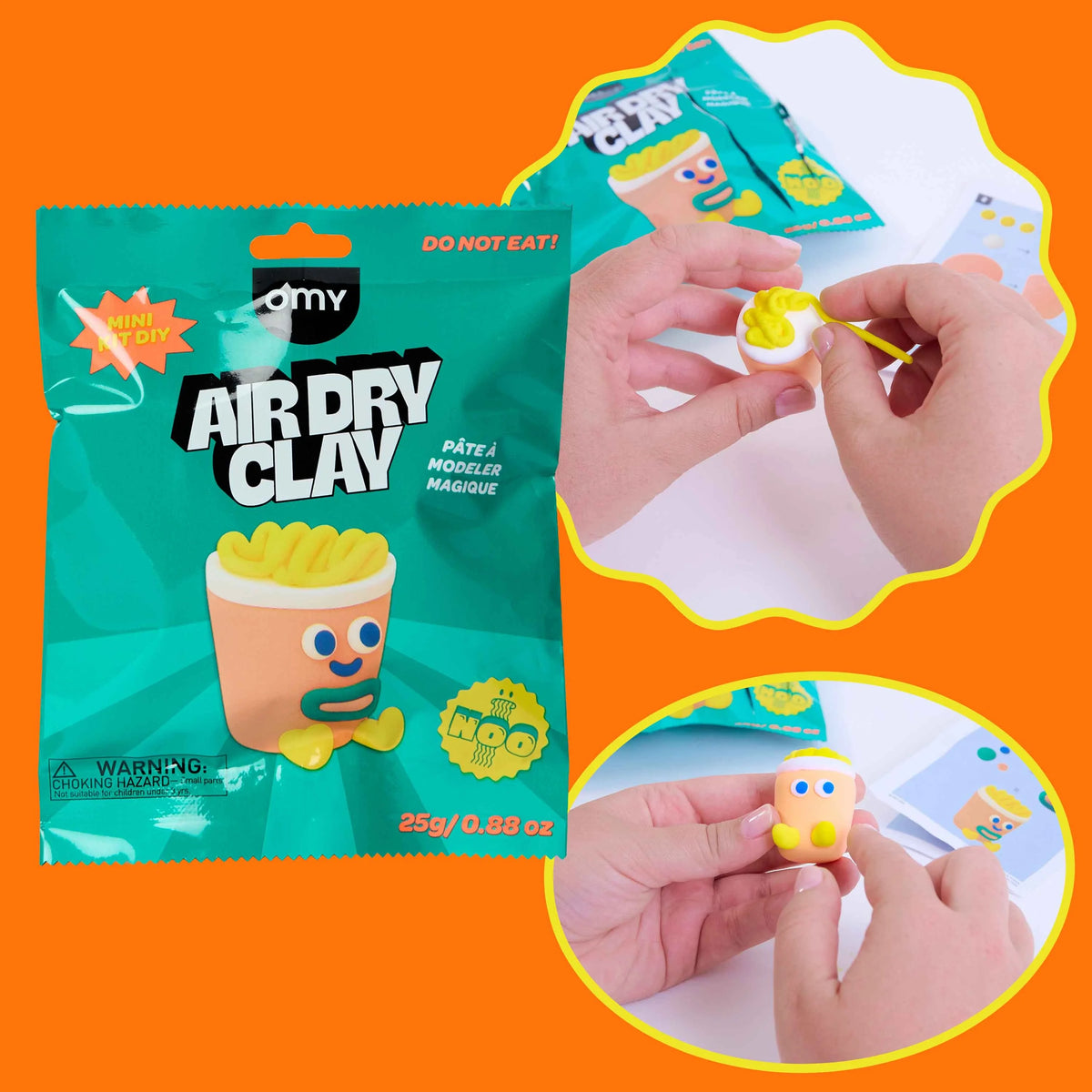 Mini kit pâte auto-durcissante Noo ramen OMY pour enfant, vue d'ensemble