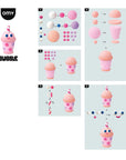 Mini kit pâte auto-durcissante Bubble tea OMY pour enfant, exemple d'utilisation