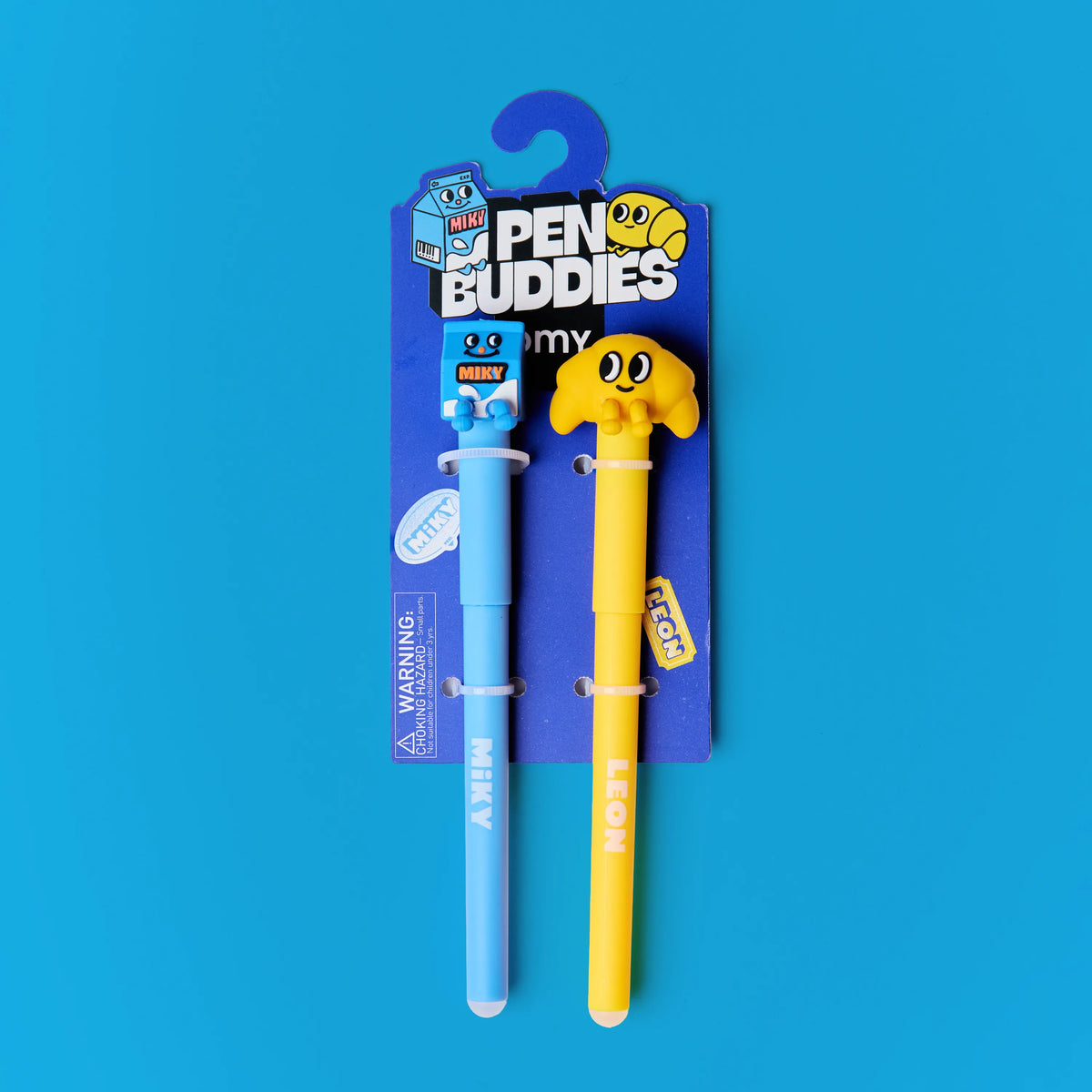 Duo de stylos effaçables Pen Buddies Miky et Leon OMY, vue d'ensemble