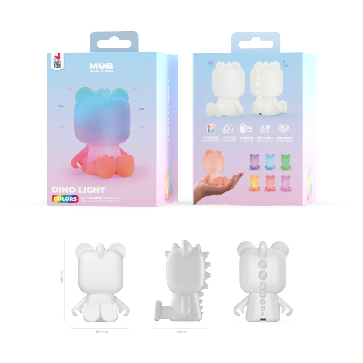 Veilleuse dinosaure Dino Light MOB, compagnon des nuits douces