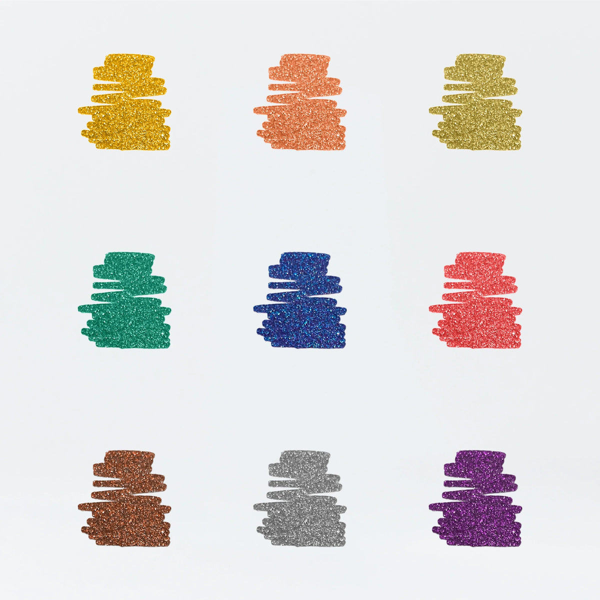 Boîte de 9 feutres à paillettes Glitter OMY pour coloriage scintillant, mise en situation