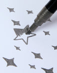 Boîte de 9 feutres à paillettes Glitter OMY pour coloriage scintillant, exemple d'utilisation