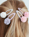 Tulle Pom Pom Snap Clips