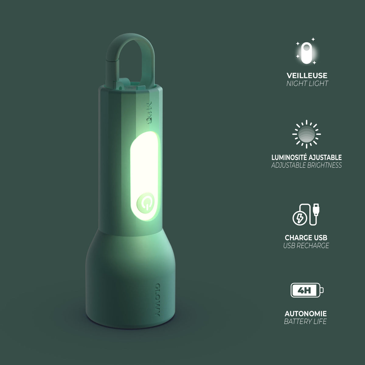 Lampe torche veilleuse bleue pour enfant Glowy MOB, vue 11