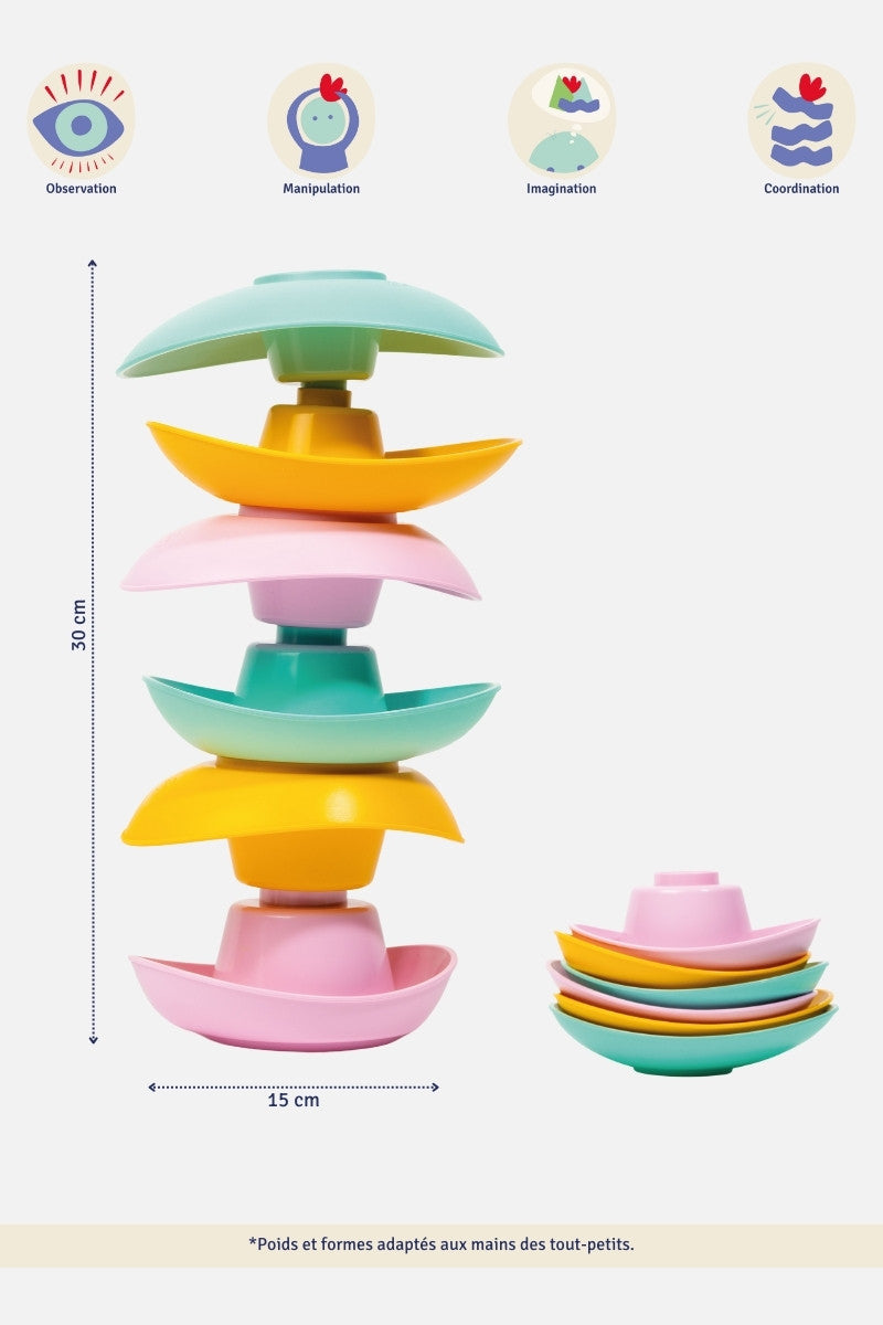 Coupelles à empiler multicouleurs