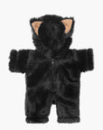 Babies – Black faux fur Rabbit Halloween jumpsuit with cat ears