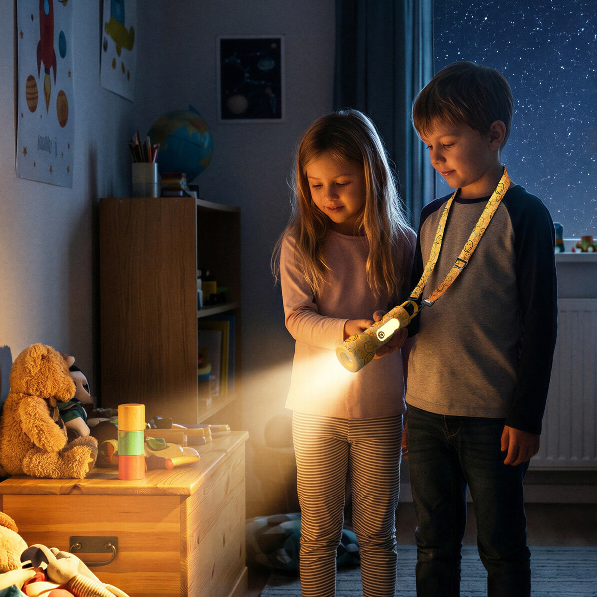Lampe veilleuse Smiley Glowy Smiley Jaune pour enfant MOB, idéale pour lire une histoire