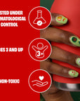 Stickers pour ongles de Noël Ho ho ho OMY, 140 motifs enfant, exemple d'utilisation