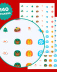 Stickers pour ongles de Noël Ho ho ho OMY, 140 motifs enfant, détail du contenu