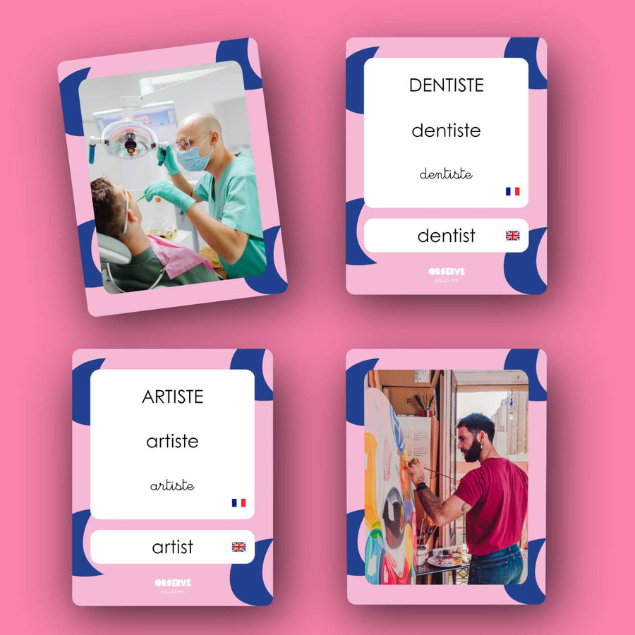 Cartes Flash - Matériel de vocabulaire, lecture et écriture - MÉTIERS