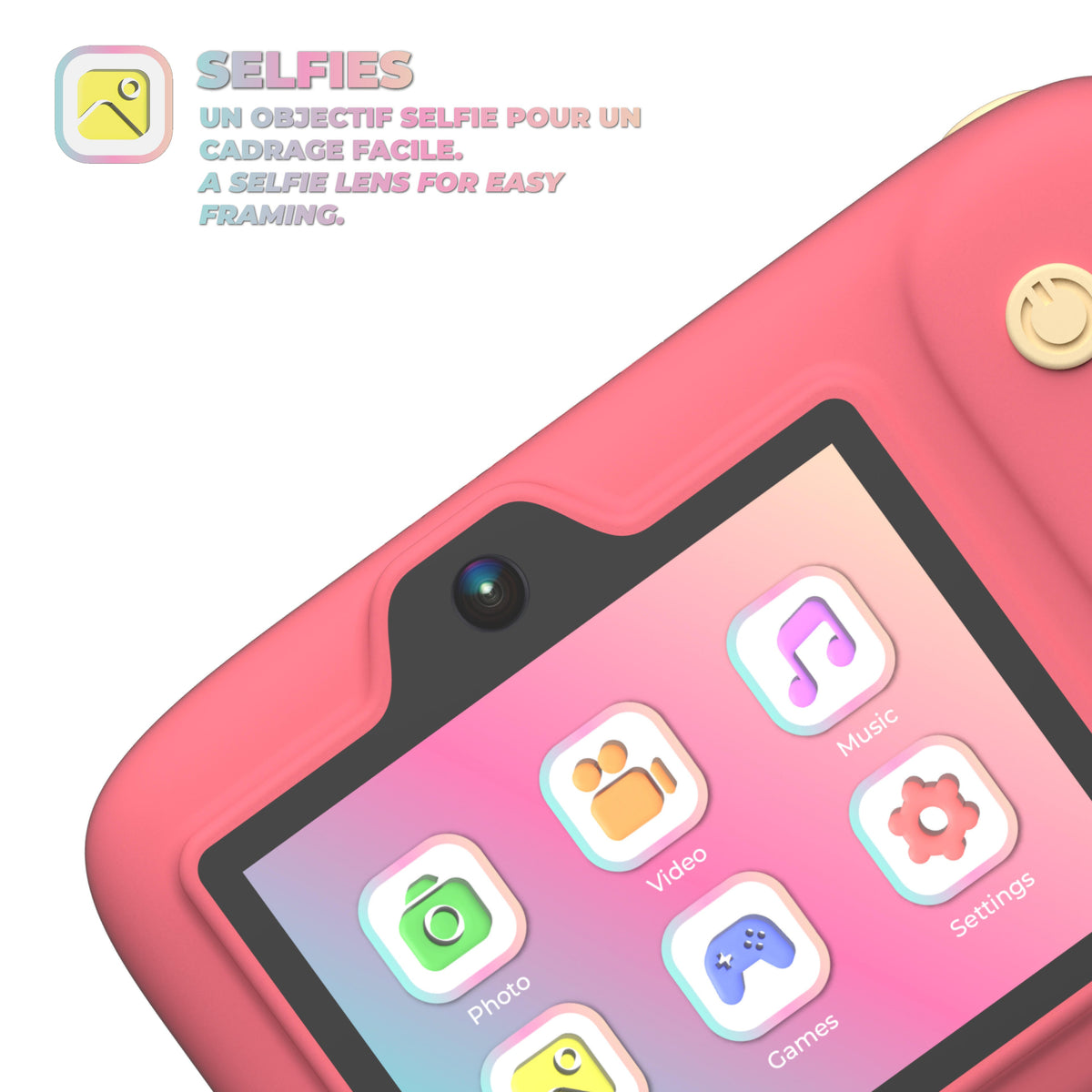 Appareil photo enfant waterproof corail Pixiwave MOB, vue 4