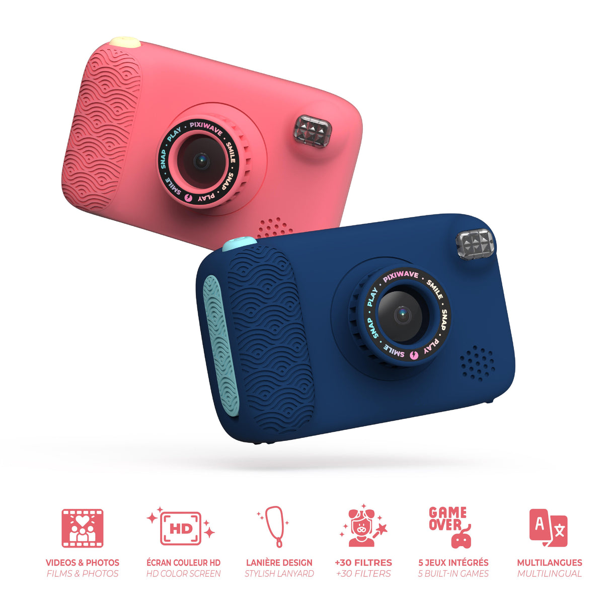 Appareil photo enfant waterproof corail Pixiwave MOB, vue 6