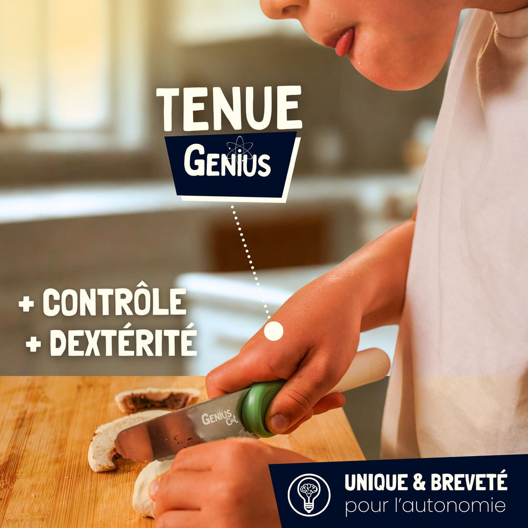 Couteau éducatif Genius Cut - Sorbet Pastèque – grip ergonomique et ambidextre