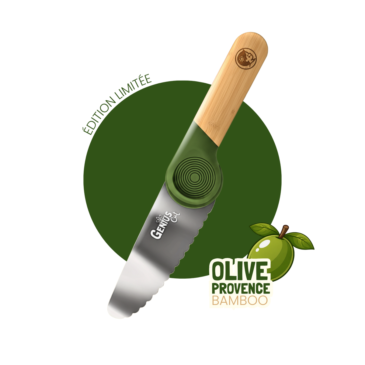 Couteau éducatif Genius Cut Bamboo - Olive Provence – couteau éducatif enfant Les Petits Architectes