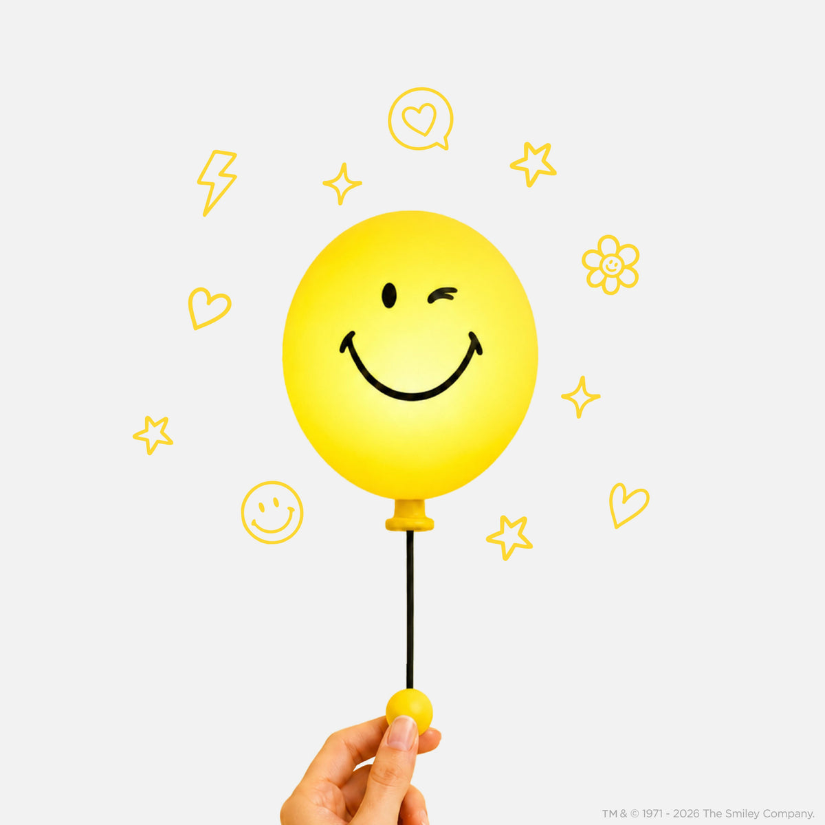 Veilleuse enfant Bubbly Light Smiley World jaune MOB, 3 niveaux de luminosité