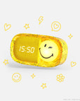Réveil veilleuse jaune pour enfant Dreamy Clock Smiley World MOB, trois alarmes