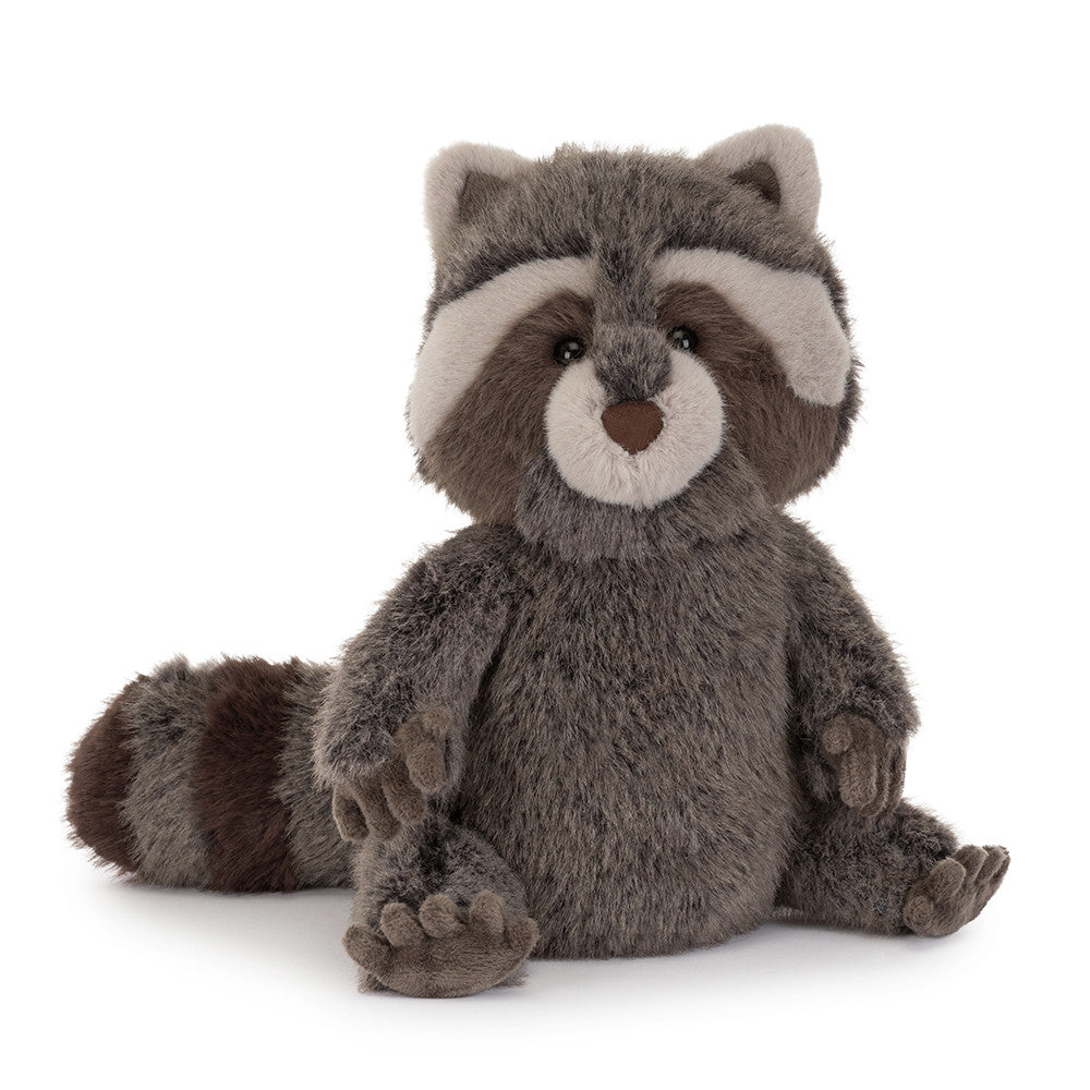 Peluche Trixiwoo Raccoon Jellycat, de face, assis
