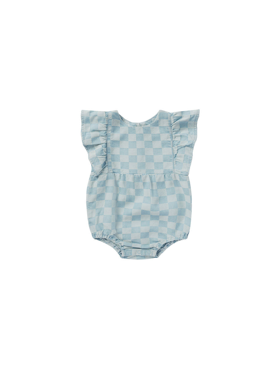 Kalea Romper Blue Check