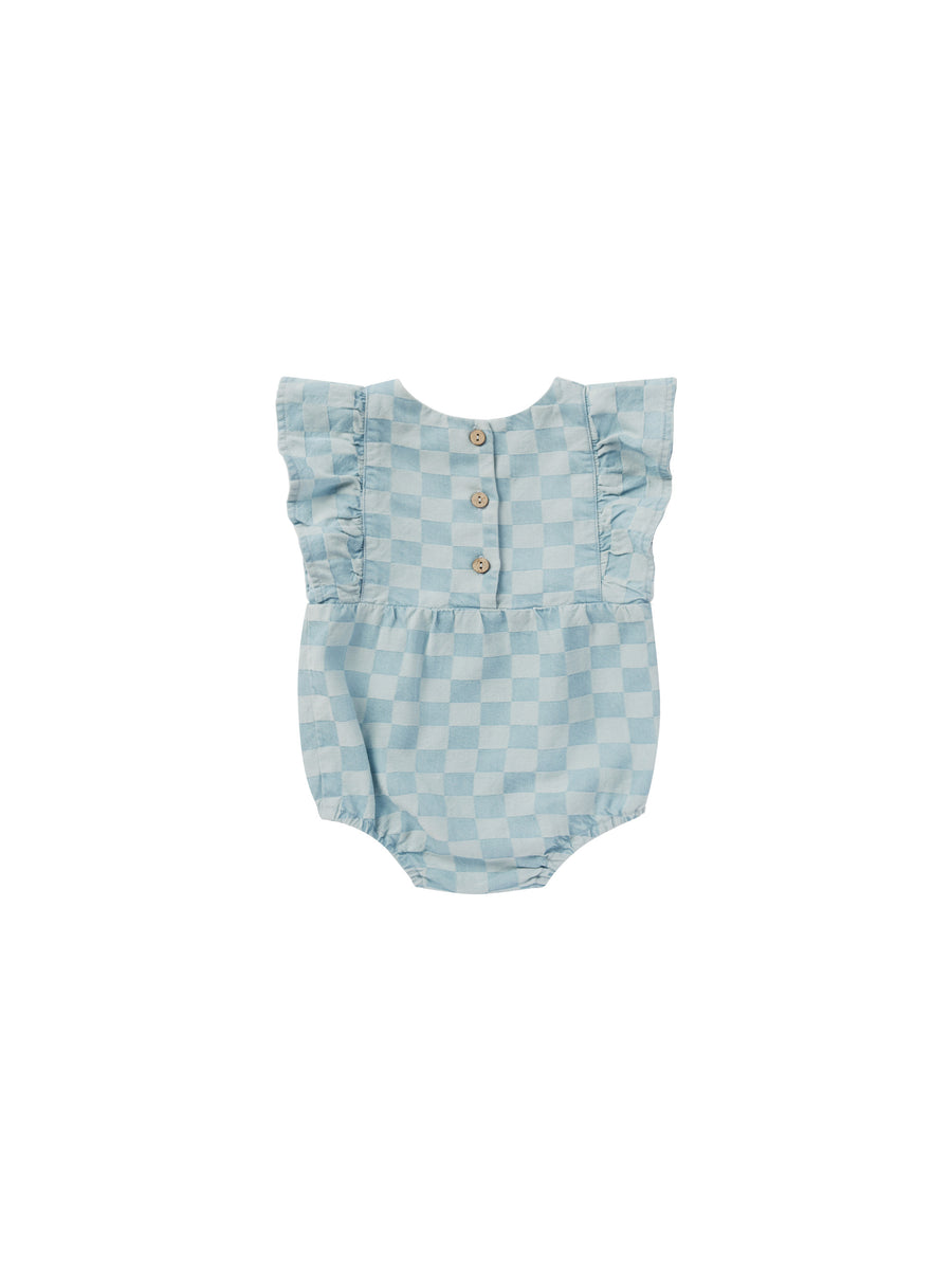 Kalea Romper Blue Check